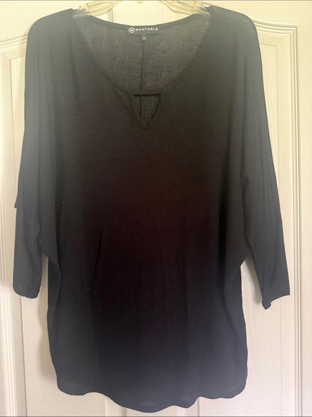 Wantable Black Scoop Neck Lightweight Top XL